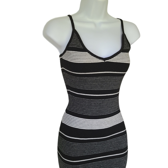 Windsor Black and White Striped Midi Sweater Dress - Picture 3 of 7